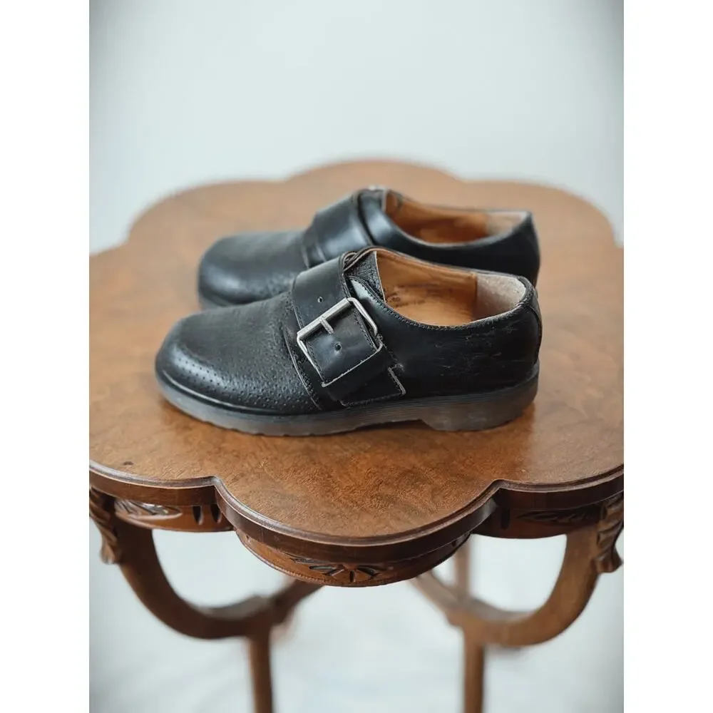 Dr. Martens Black Leather MIE England Buckle Loafer US Women's 7 Men's 6 #0017